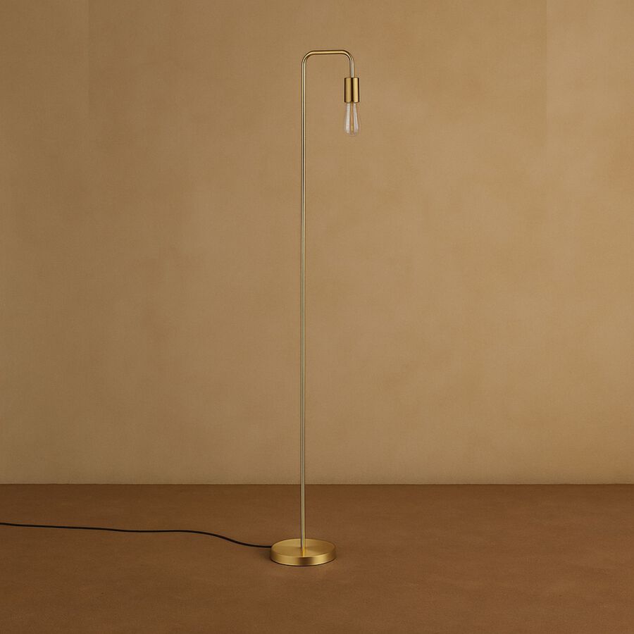 Lámpara de pie de metal dorada Kobe Ø20x150cm