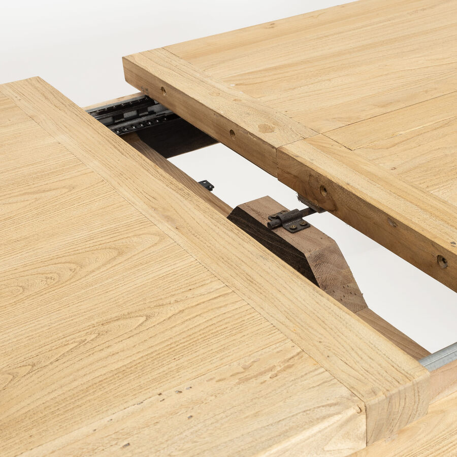 Mesa de comedor extensible de madera de olmo reciclada Toulouse 160/220x80x76cm