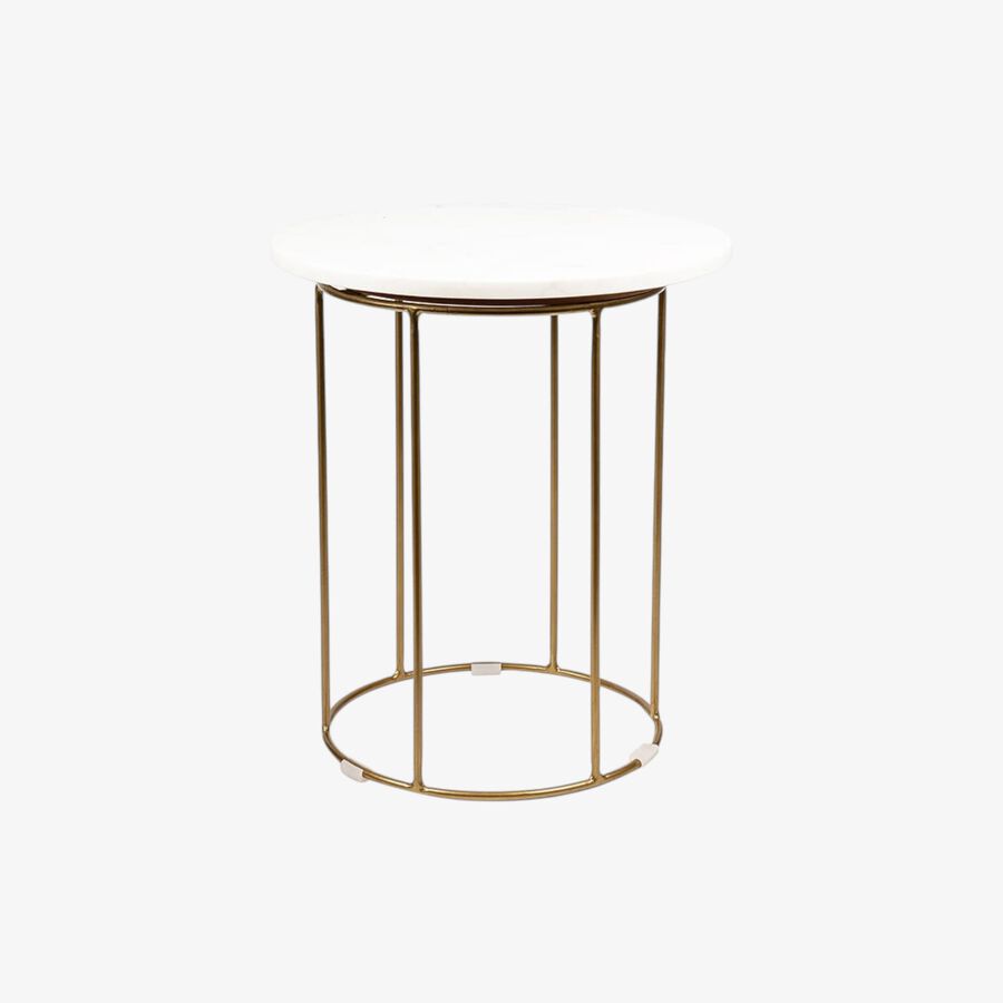 Mesa auxiliar de m&aacute;rmol Delhi &Oslash;40x45cm Clau&Chloe