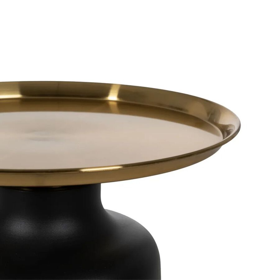 Mesa auxiliar de metal negra y dorada Ø50x47,50cm