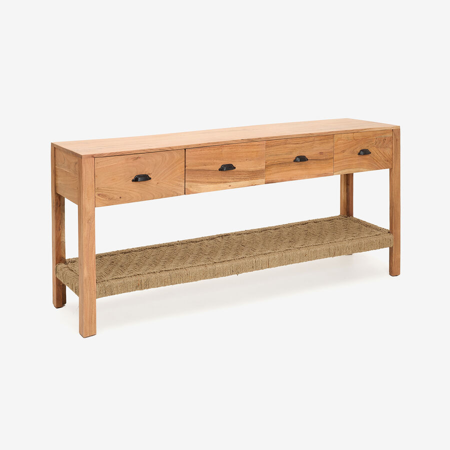 Consola de madera de acacia Bolt 170x40x75cm Clau&Chloe