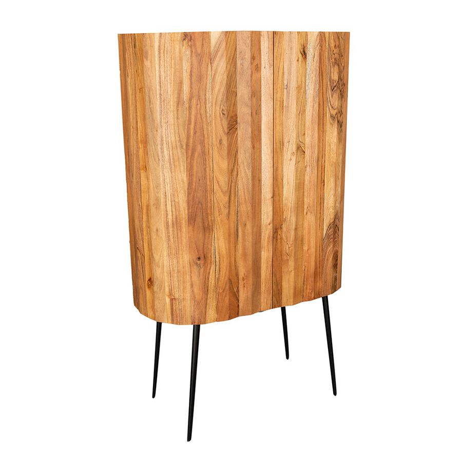 Armario de madera acacia efecto plisado Clau&Chloe 82x42x138cm