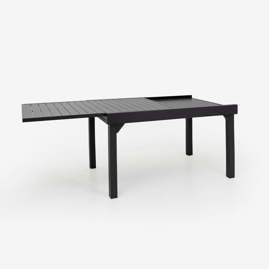 Mesa de jardín extensible de aluminio gris oscuro Paros 135/270x90x75cm