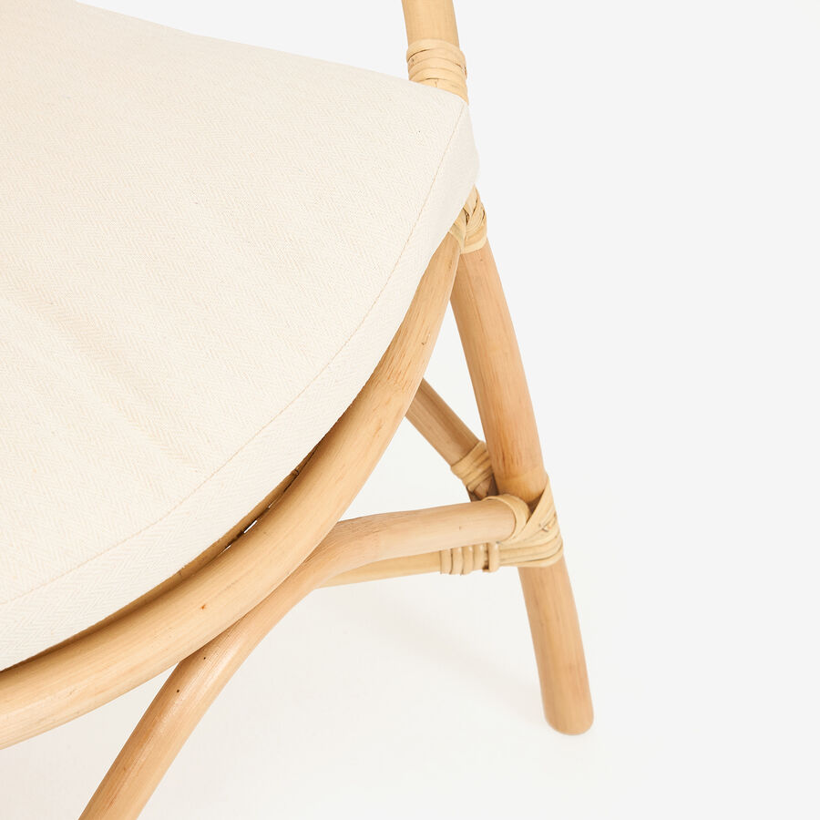 Silla de comedor de ratán beige Milos 77x70x84cm