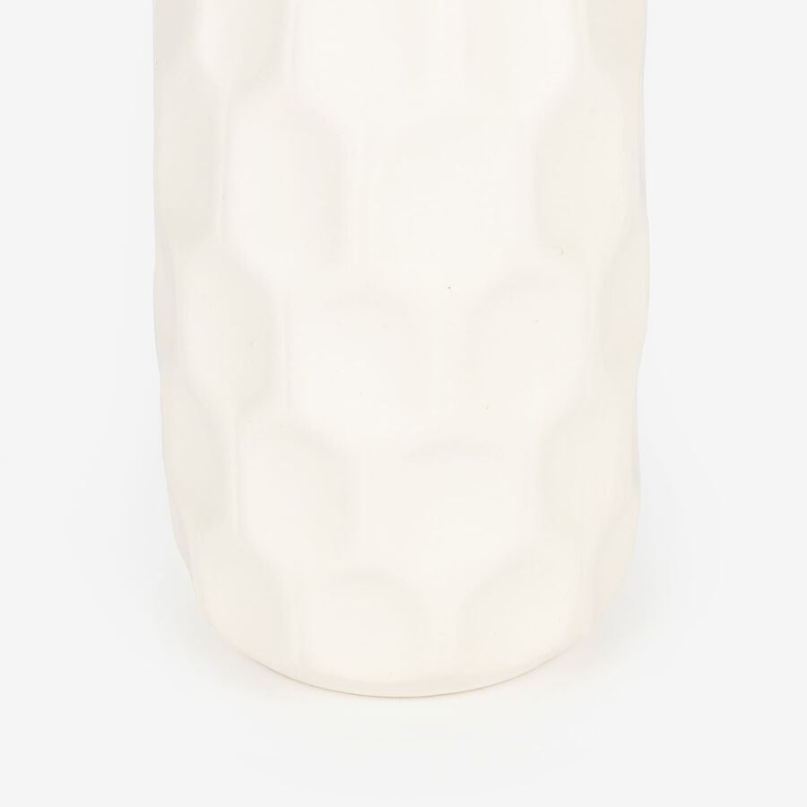 Jarrón de gres blanco Simón Ø9x19cm