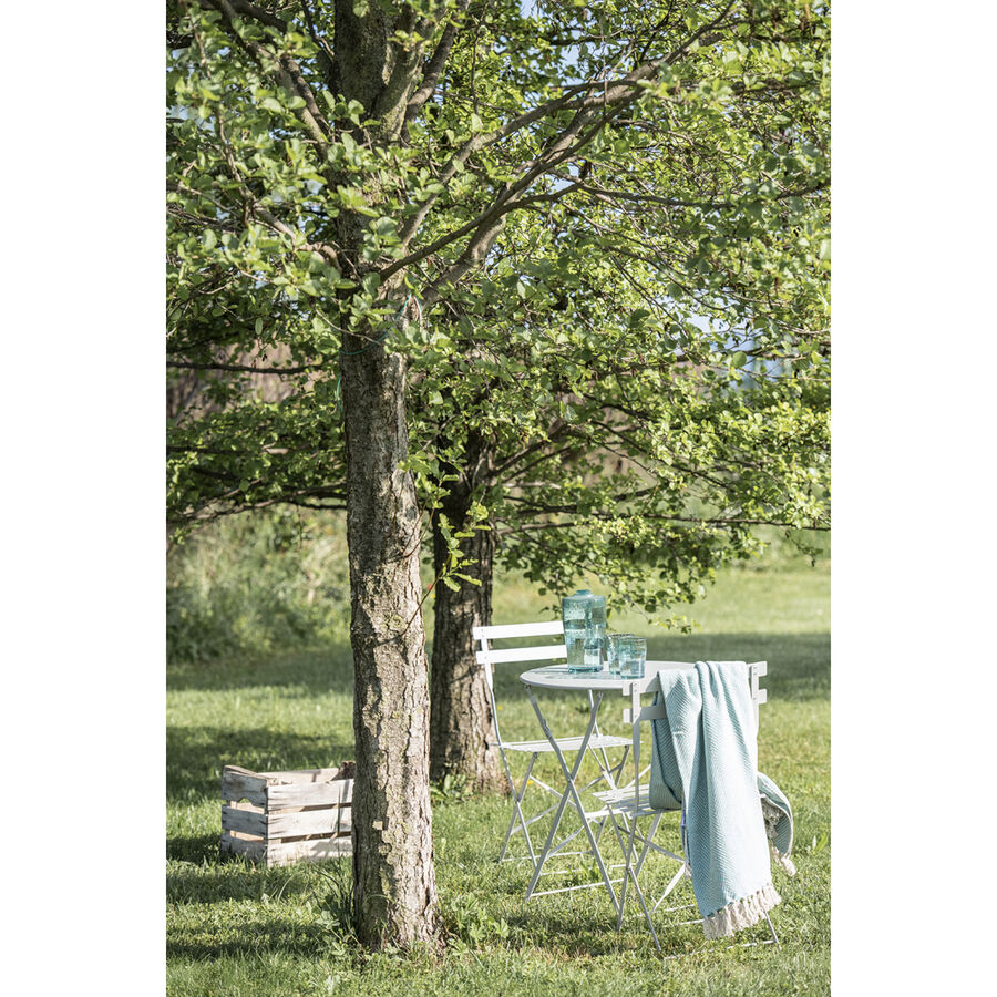Conjunto de jard&iacute;n mesa con dos sillas gris claro Bistro &Oslash;60cm