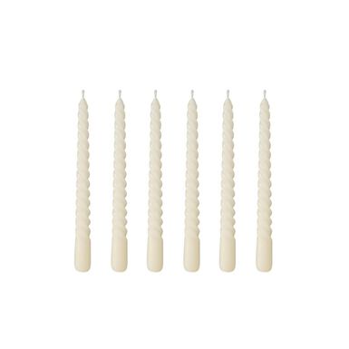 Set de 6 velas decorativas candelabro crema Ø2x20cm