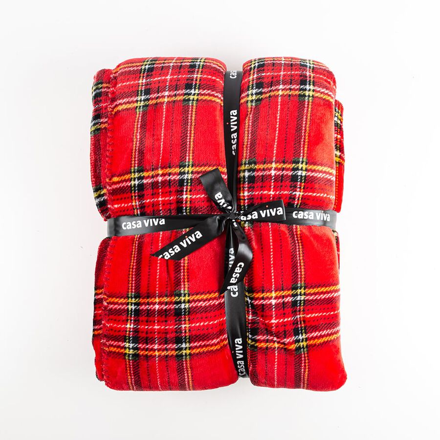 Manta de tartán roja 130x170cm