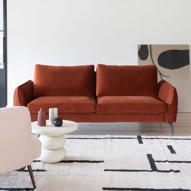 Sofá 3 plazas cobrizo terciopelo Balt 207x90cm Clau&Chloe