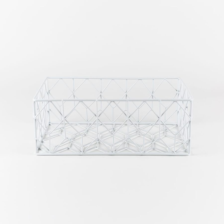 Frutero rectangular Net color blanco 27x17x10cm