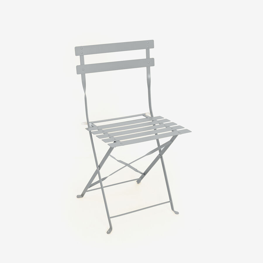 Set de jardín de mesa y 2 sillas de acero gris oscuro Bistro