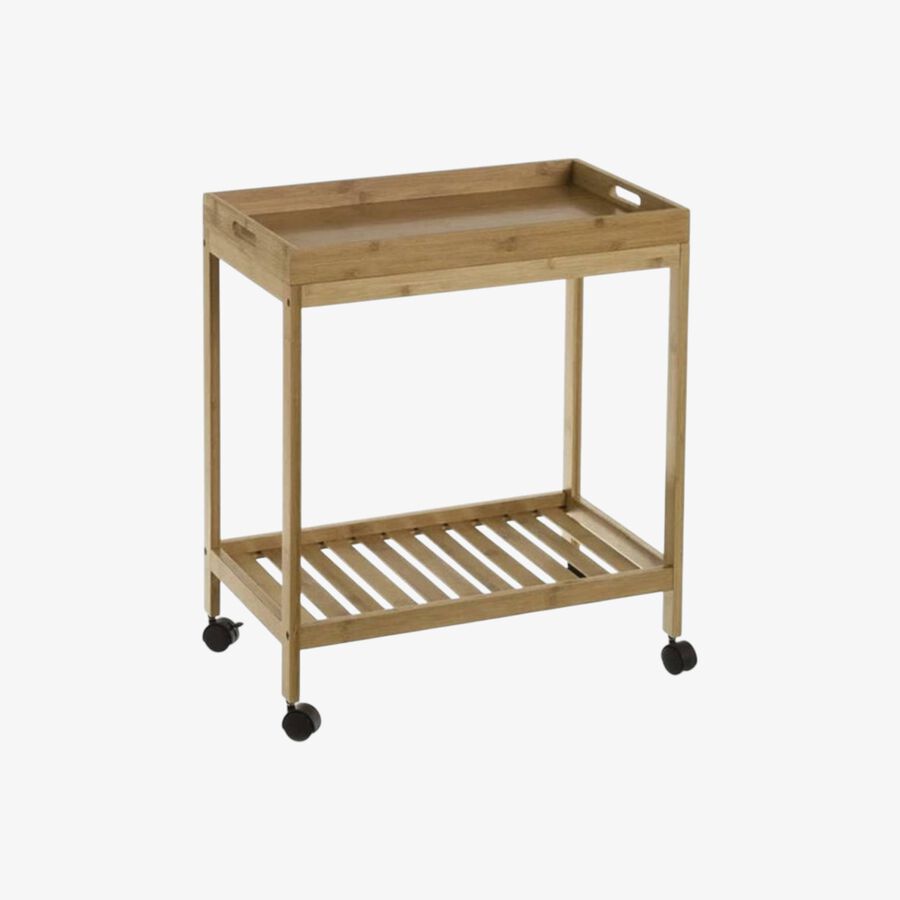 Camarera de bamb&uacute; con bandeja extra&iacute;ble Isia 55x34x63cm