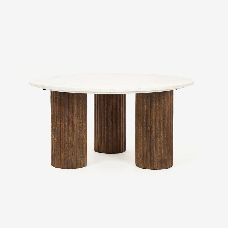 Mesa auxiliar de mármol blanco Cribs Ø80x40 Clau&Chloe