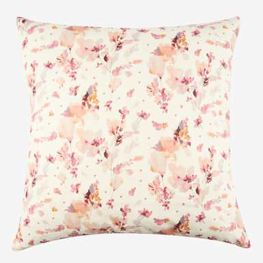 Funda de cojín de algodón cuadrada rosa Florisa 45x45cm