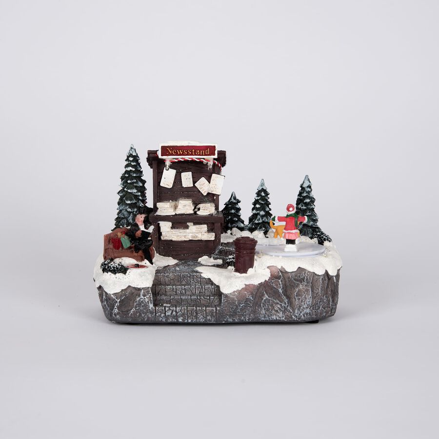 Figura decorativa Pueblo de Navidad con luz LED 20cm en varios modelos
