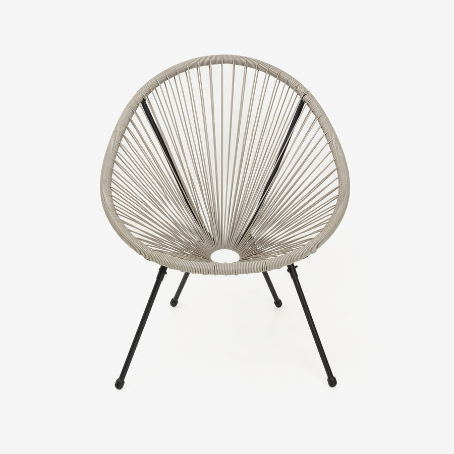 Silla de jardín de ratán sintético gris Acapulco 72x90x83cm