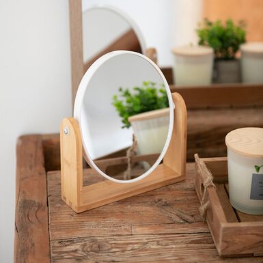 Espejo de baño de bambú