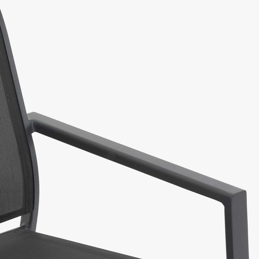 Silla de jard&iacute;n apilable de aluminio grafito Essor 56x63x88cm