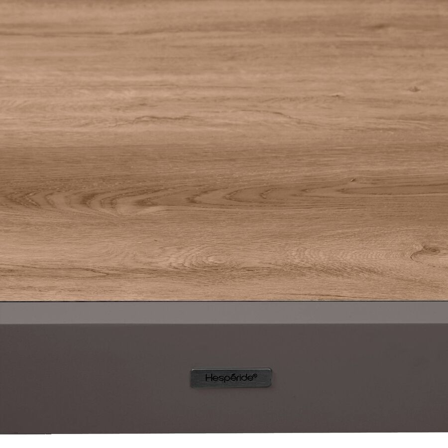 Mesa de jard&iacute;n de aluminio efecto madera extensible Balos 90/180x90x75,5cm
