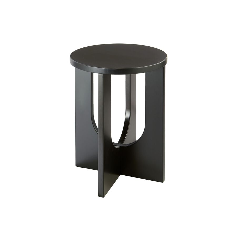 Mesa auxiliar de madera DM negra Camelia &Oslash;40x51cm