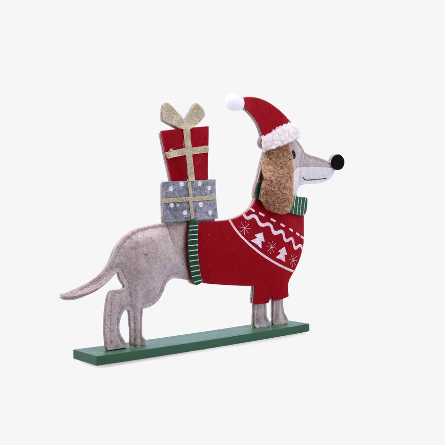 Figura decorativa navideña de perro 41.5x5x29cm