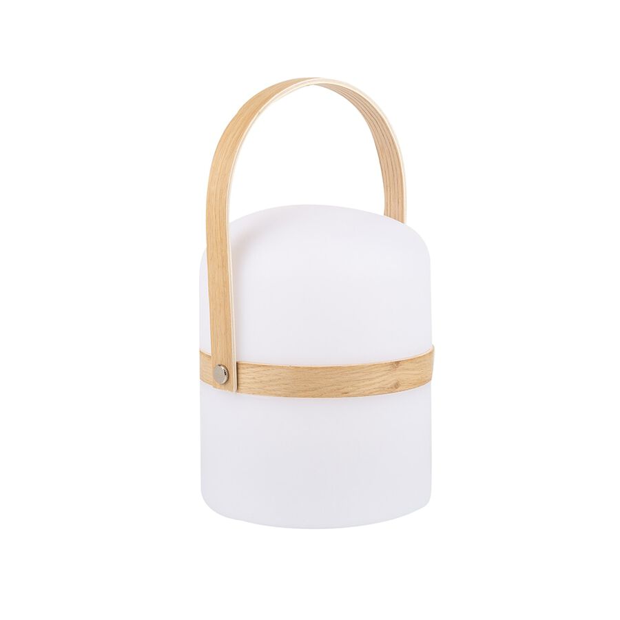L&aacute;mpara de mesa inal&aacute;mbrica LED para exterior con asa Terra &Oslash;14,5x26,5cm