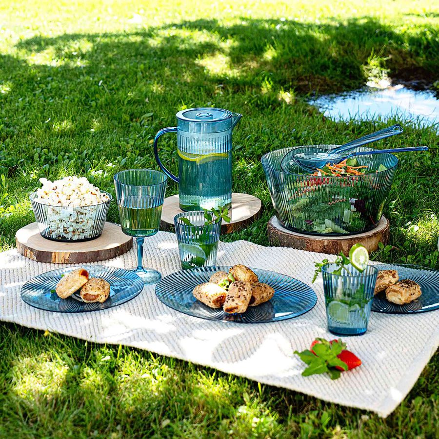 Ensaladera de pl&aacute;stico azul Solara &Oslash;25cm