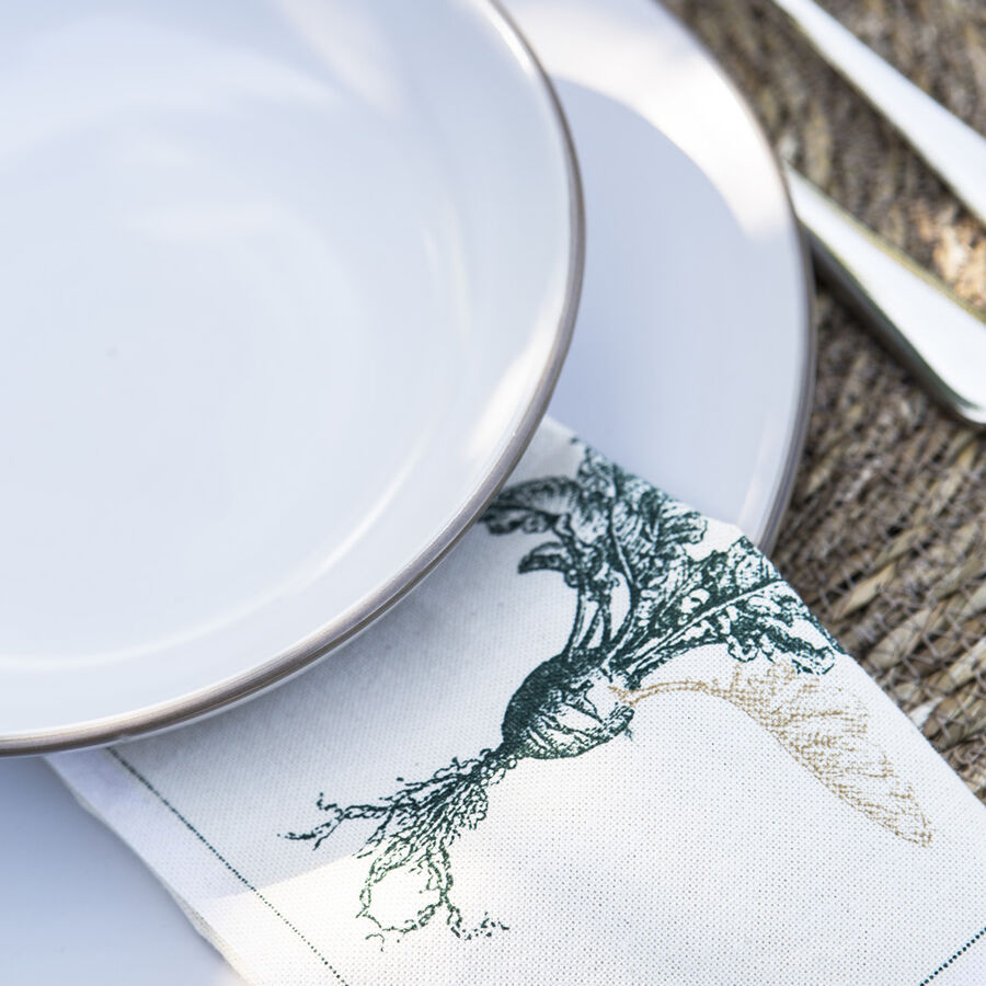 Vajilla de 19 piezas de gres blanca Rustik