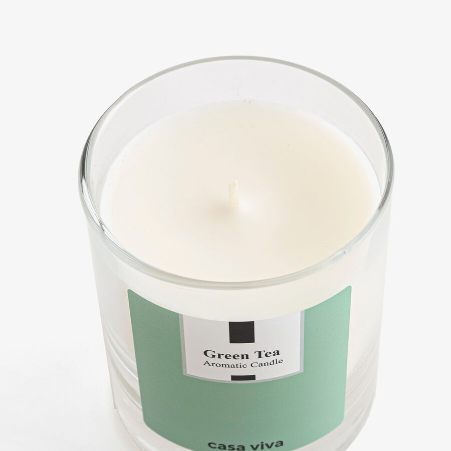 Vela arom&aacute;tica en vaso de cristal te verde Air 200ml Casa Viva