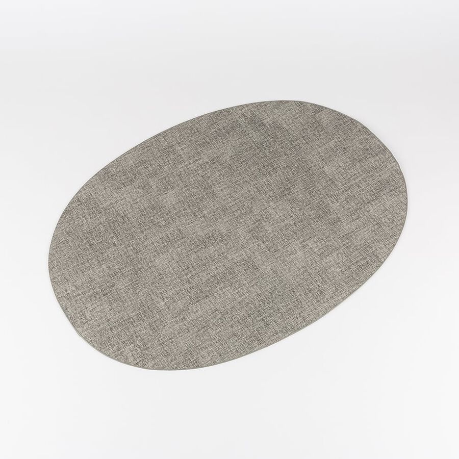 Mantel individual oval reversible gris Tiffany 48x33cm