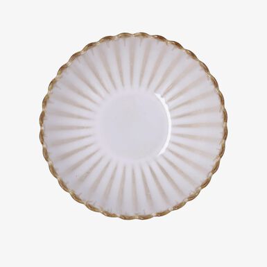 Bol con relieve beige de porcelana Cremier &Oslash;14x5,2cm