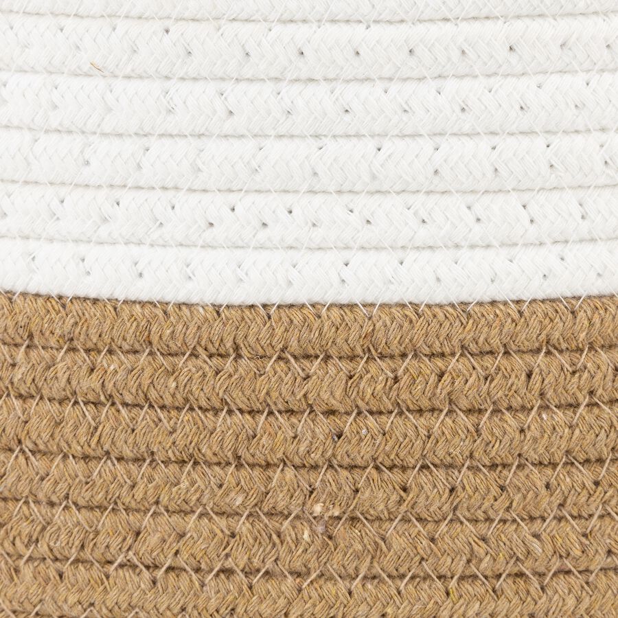 Cesta blanca de algod&oacute;n y yute Erfurt &Oslash;21x20cm