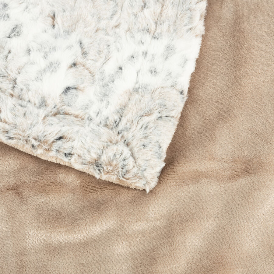 Manta de pelo estampado leopardo de las nieves 130x150cm