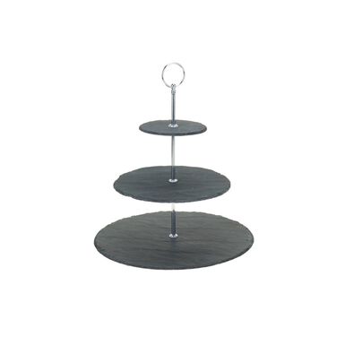 Expositor de 3 pisos de pizarra &Oslash;30/22/15x34cm