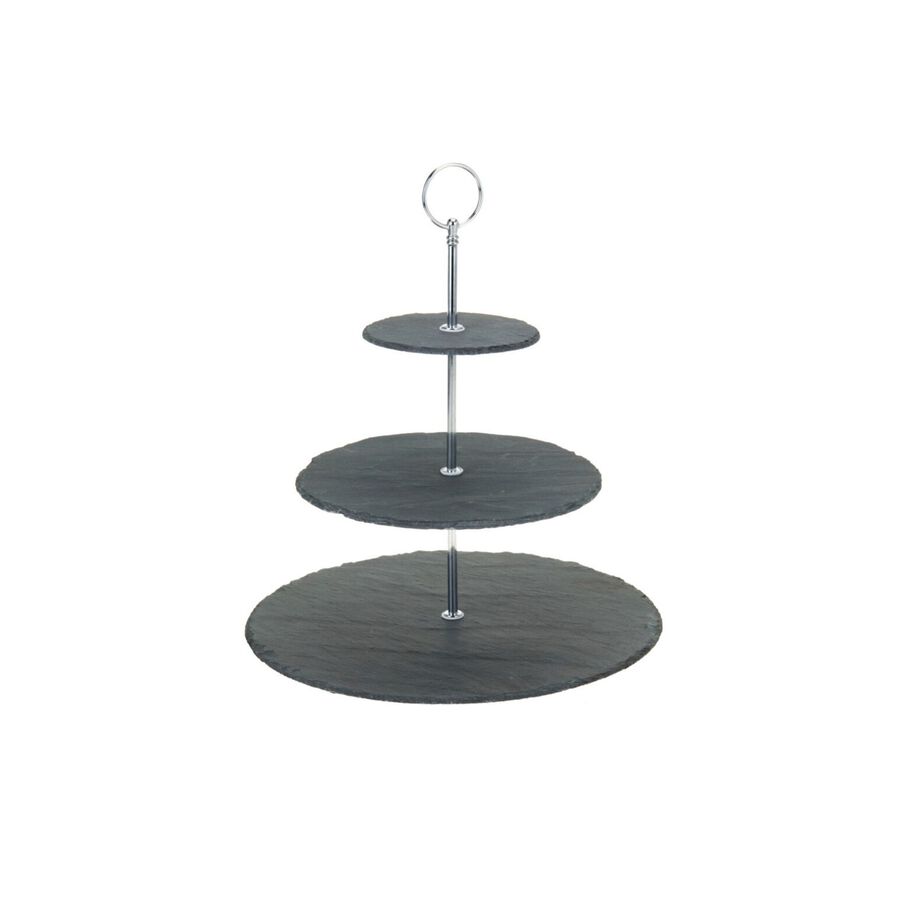 Expositor de 3 pisos de pizarra &Oslash;30/22/15x34cm