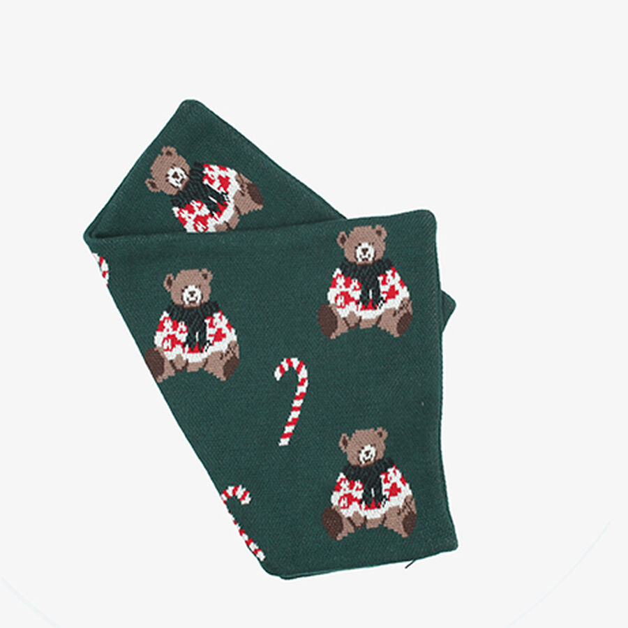 Funda de coj&iacute;n verde con ositos Teddy 50x35cm