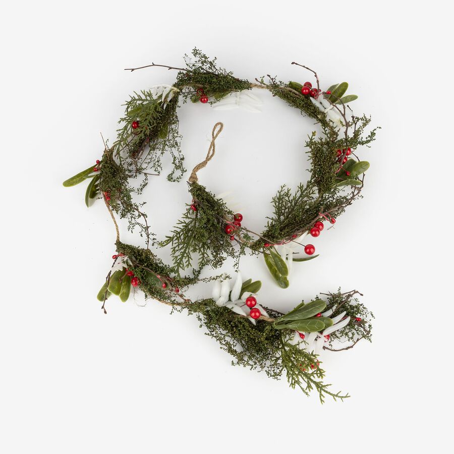 Guirnalda hiedra y bayas rojas 1m