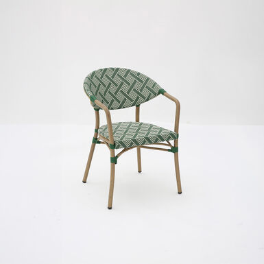 Silla de jard&iacute;n de rat&aacute;n sint&eacute;tico verde Selva 57x60x83cm