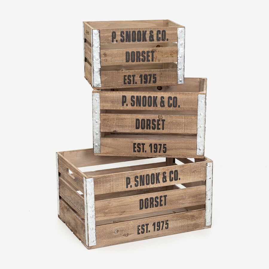 Caja listones madera Kim 37x25x23cm