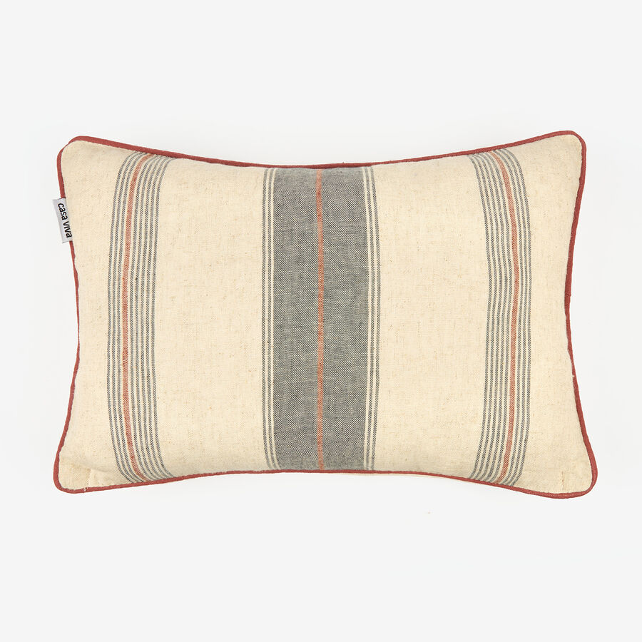 Funda de coj&iacute;n de lino rayas Yuma 30x45cm