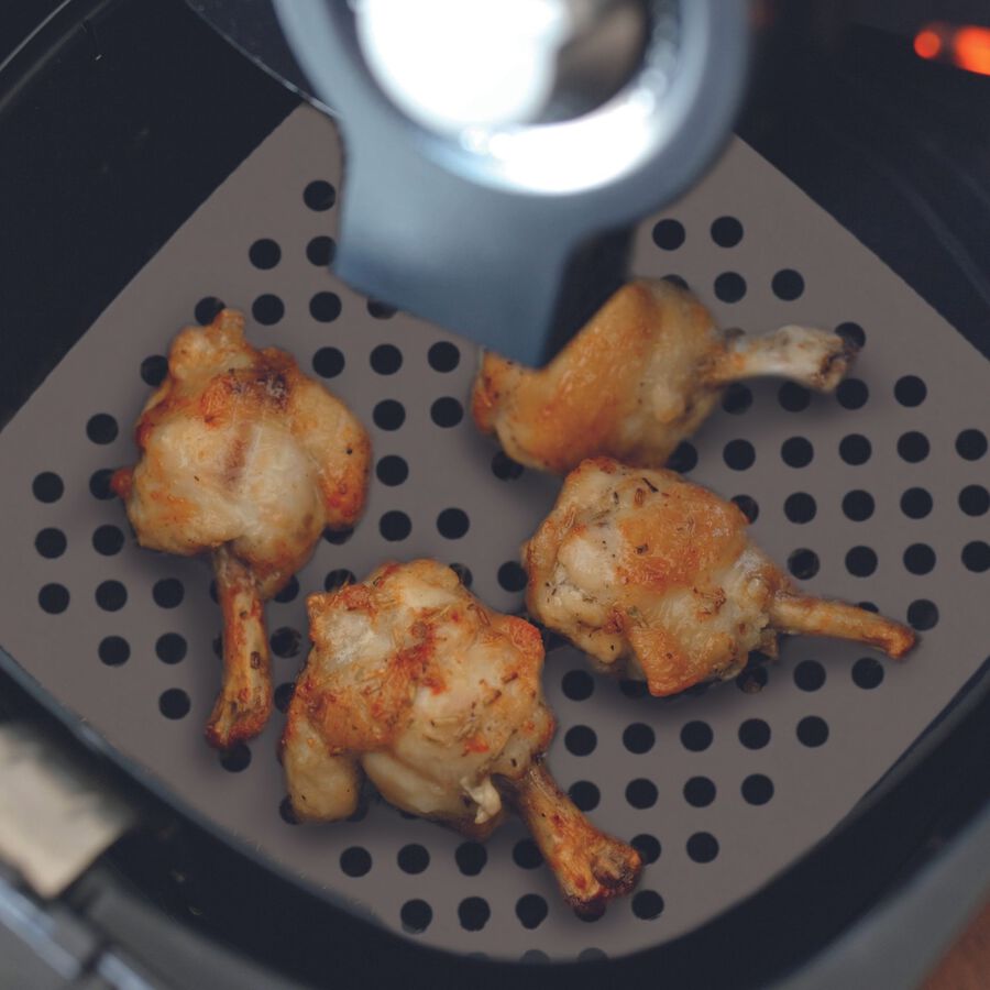 Almohadilla freidora de silicona gris 18x18cm