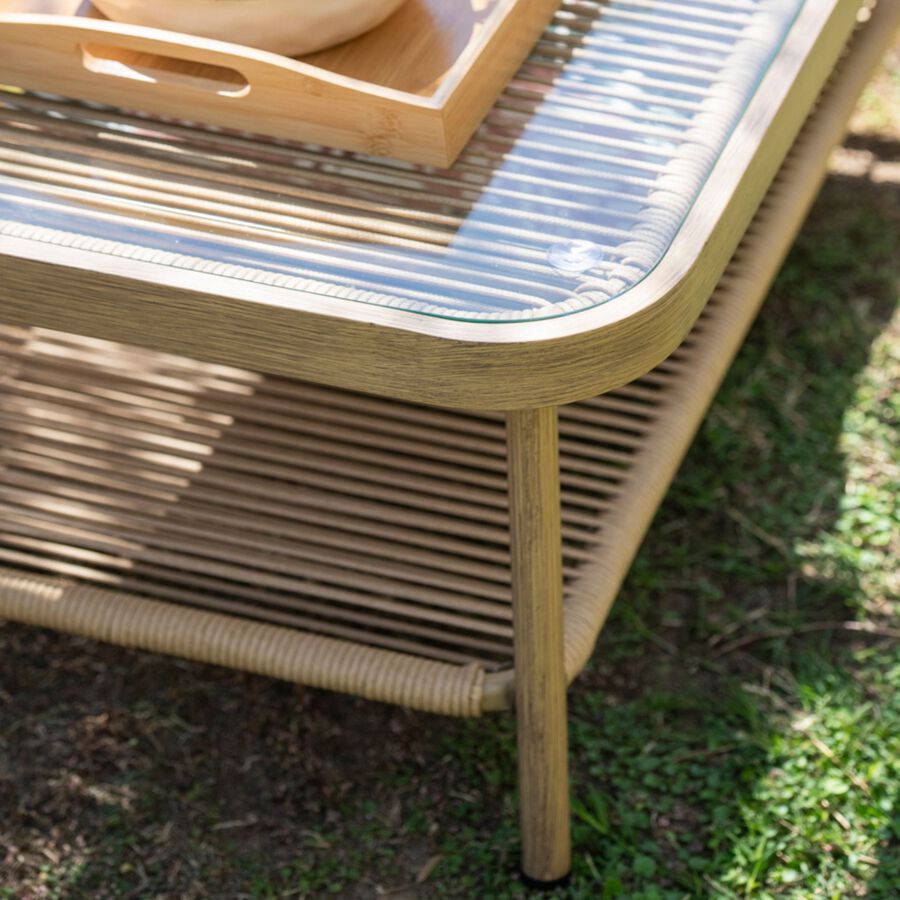 Set de jard&iacute;n de 4 piezas de rat&aacute;n sint&eacute;tico Kauai