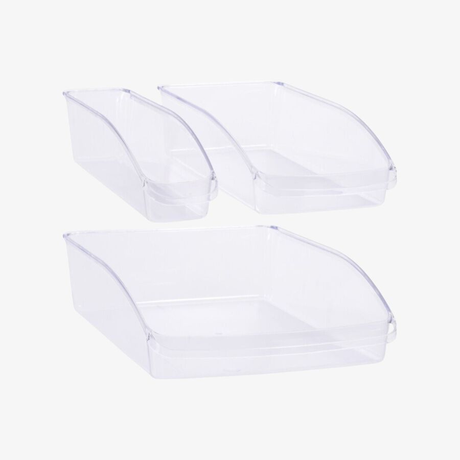Set de 3 organizadores de nevera de plástico 33cm