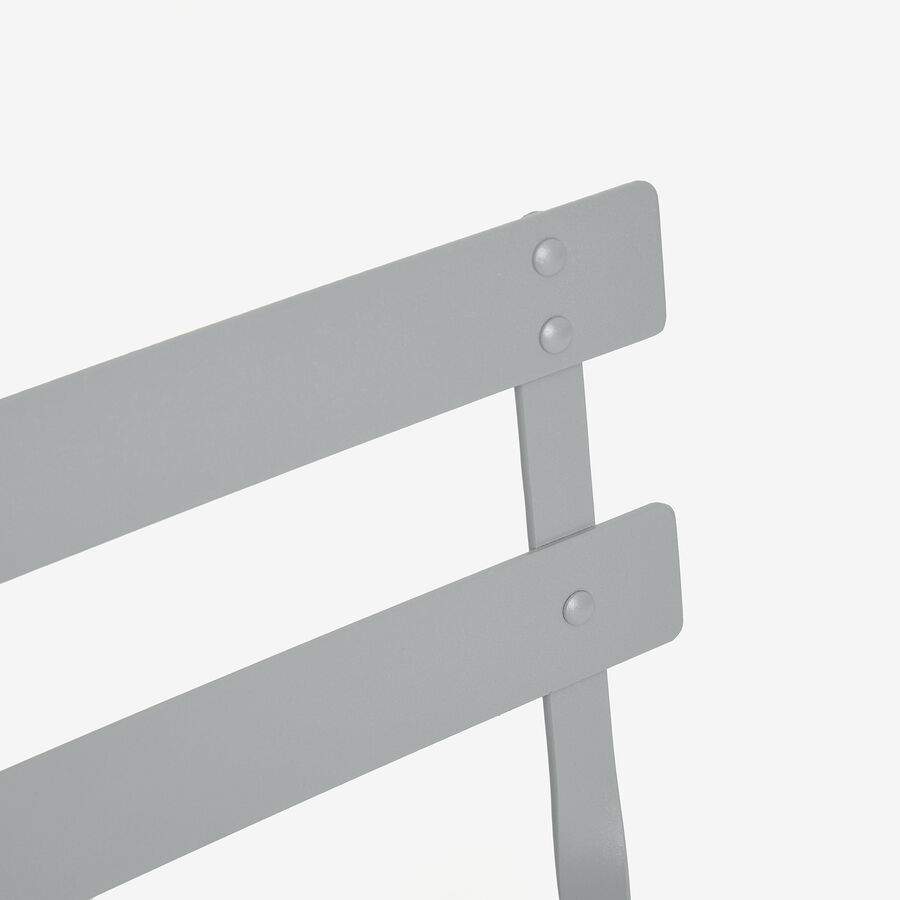 Set de jardín de mesa y 2 sillas de acero gris oscuro Bistro