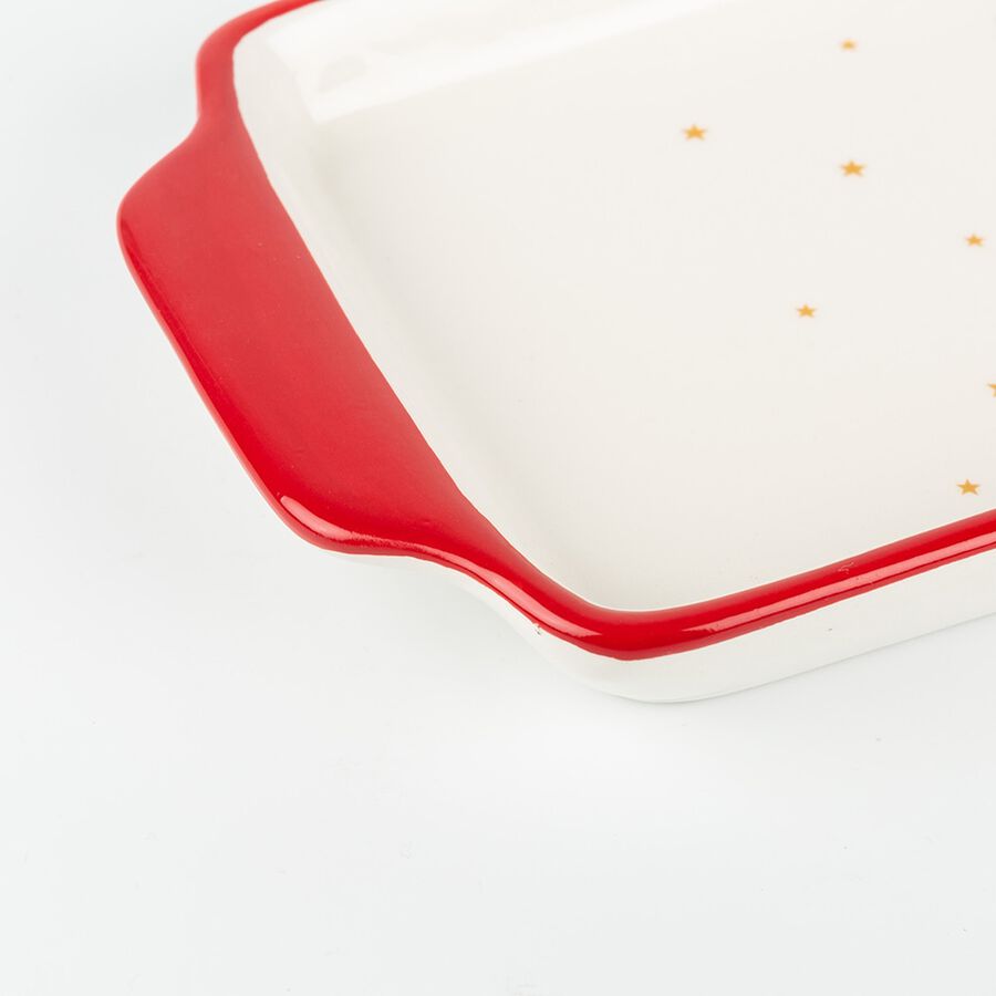 Bandeja rectangular de cerámica Santa Claus 40x15cm