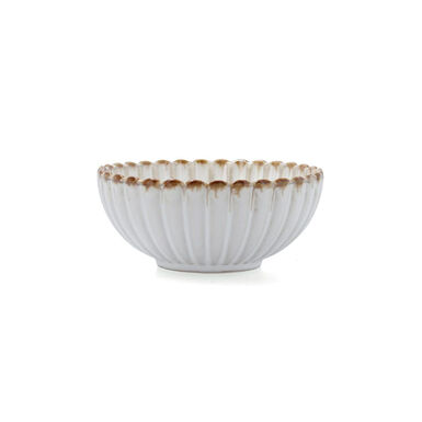 Bol con relieve beige de porcelana Cremier &Oslash;11,5x5cm