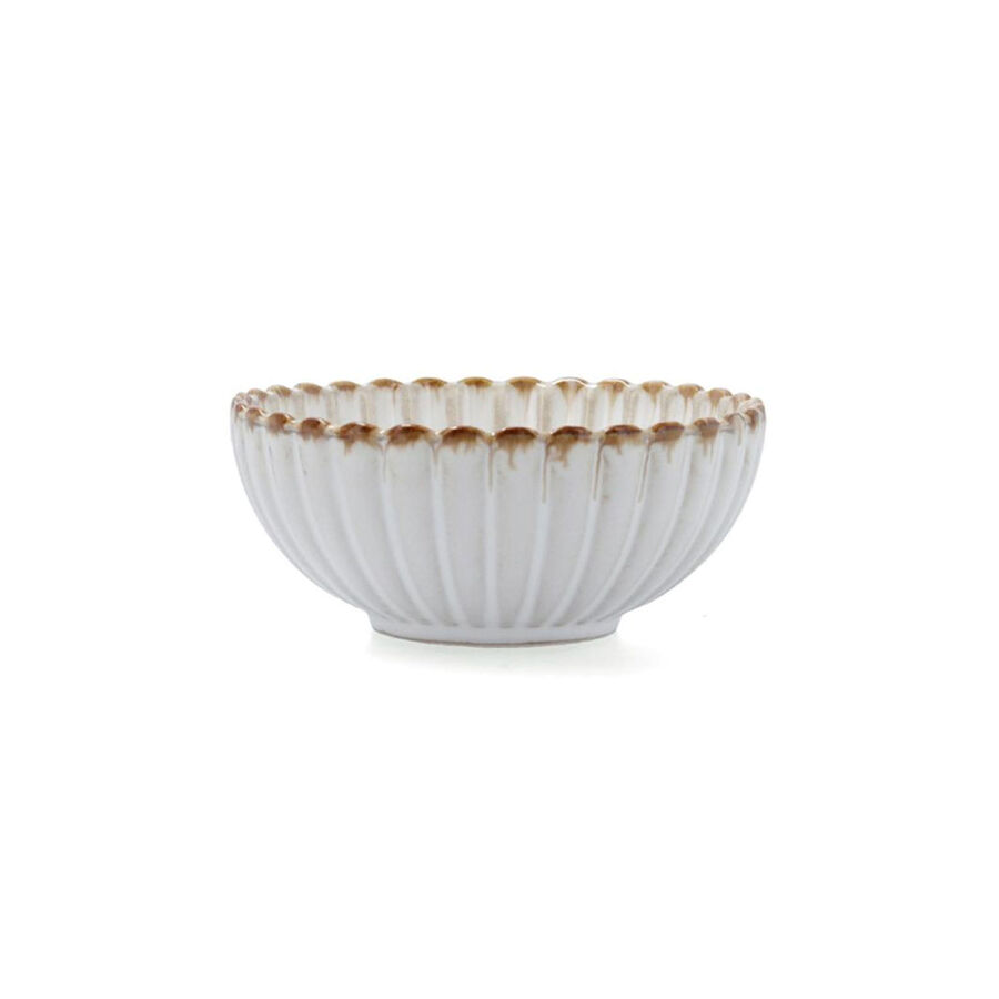 Bol con relieve beige de porcelana Cremier &Oslash;11,5x5cm