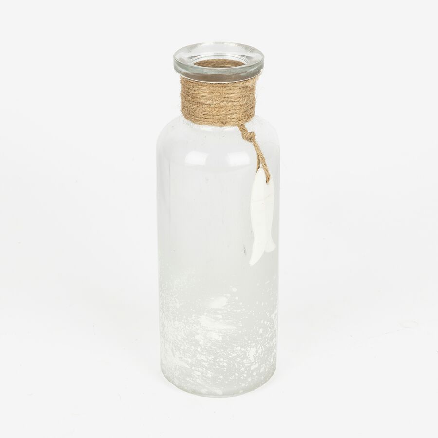 Jarrón de cristal decorativo de cuerda 22cm