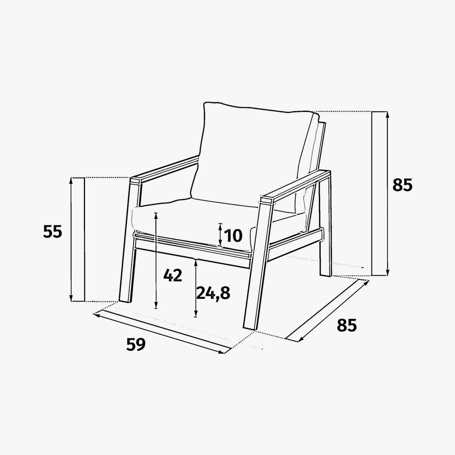 Conjunto de jard&iacute;n para 4 personas de madera de acacia Tiwin