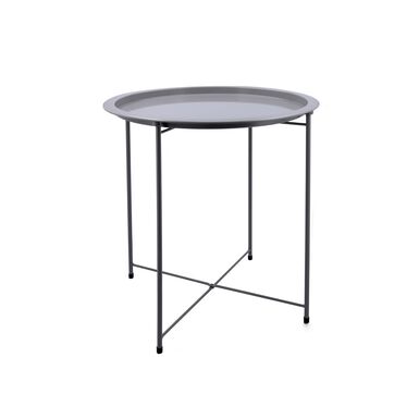 Mesa auxiliar de acero gris Nora Ø47x50cm